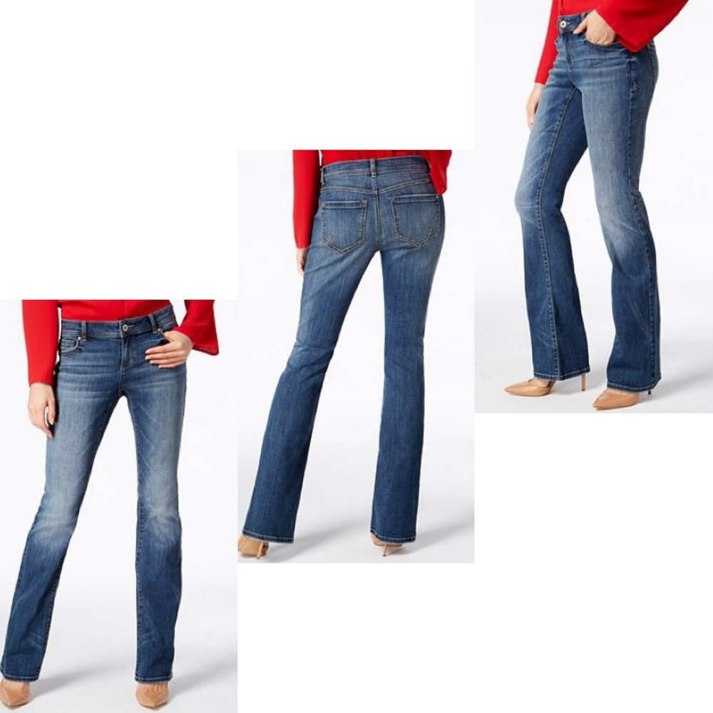 INC Denim Light Blue Jean Boot Cut Slim Tech Fit